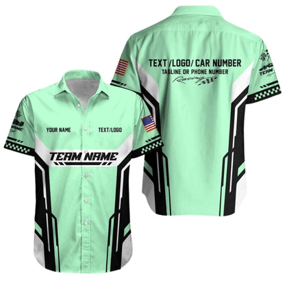 Personalized Racing Car Hawaiian Shirt, Custom Team Race Car Uniform HE0217