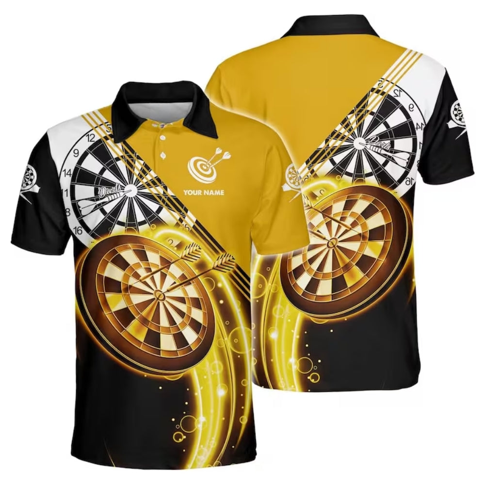 Custom Blue Dartboard Darts Polo Shirt Men, Custom Dart Shirts For Mens DZ0036