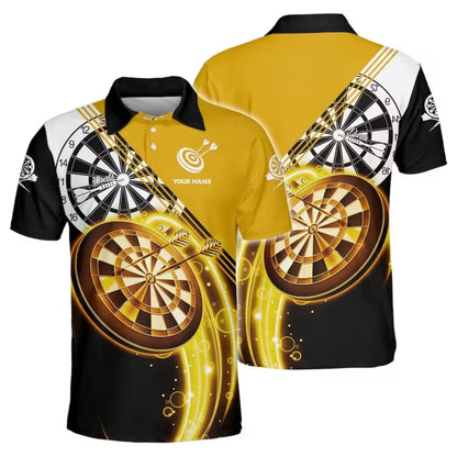 Custom Blue Dartboard Darts Polo Shirt Men, Custom Dart Shirts For Mens DZ0036