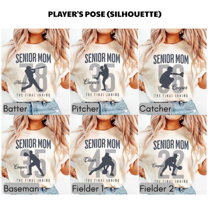 Custom Baseball Senior Mom T Shirts, Custom Matching Baseball Family Shirts ET0569