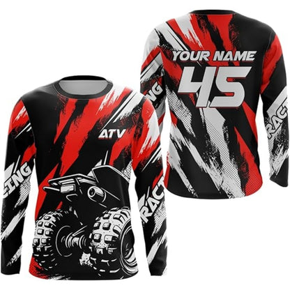 Custom Men's ATV Racing Blue Long Sleeve Jersey, Custom ATV Shirts MZ0018