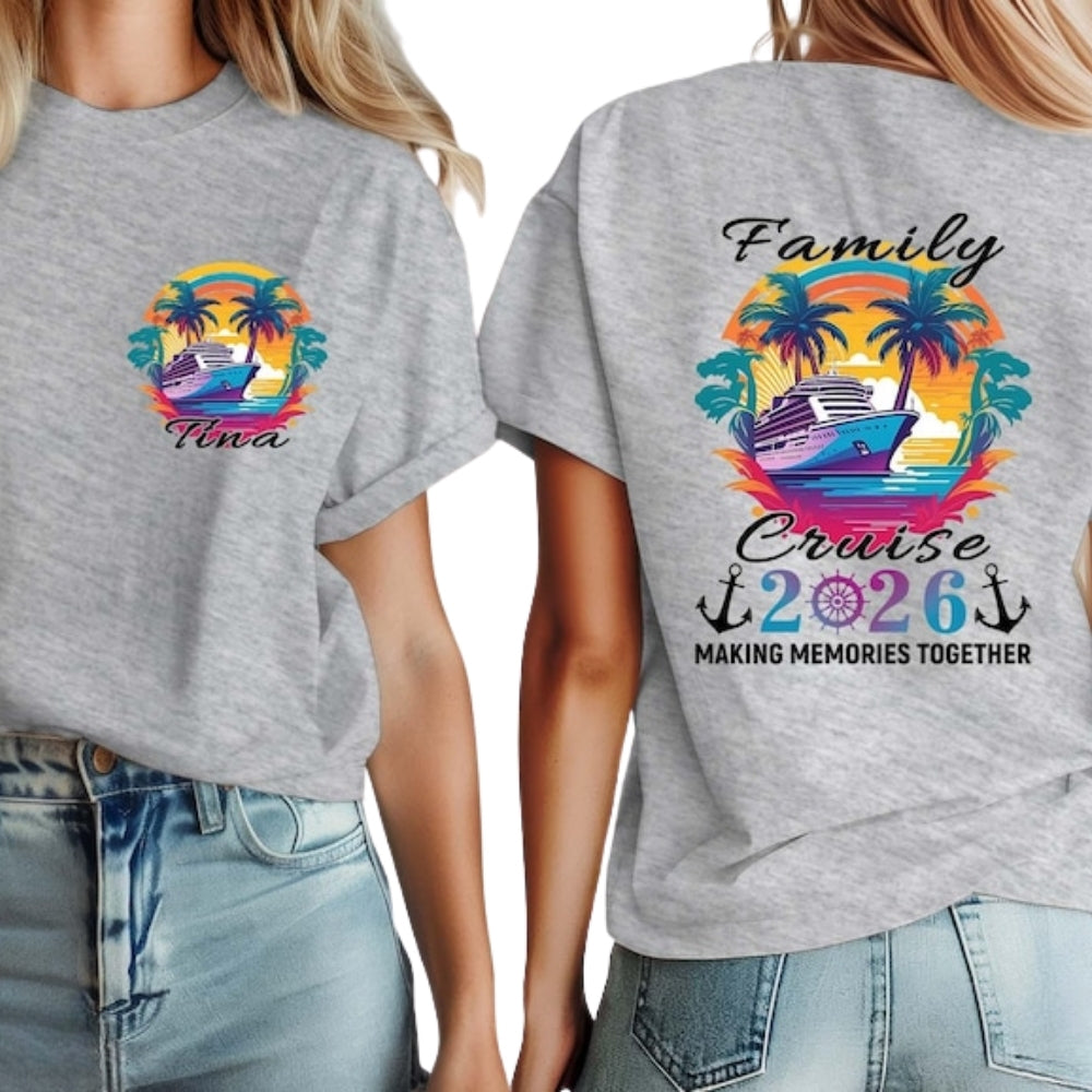 Family Cruise 2026 Making Memories Together Custom Name Matching T Shirts, Custom Family Cruise Trip Shirts ET0144