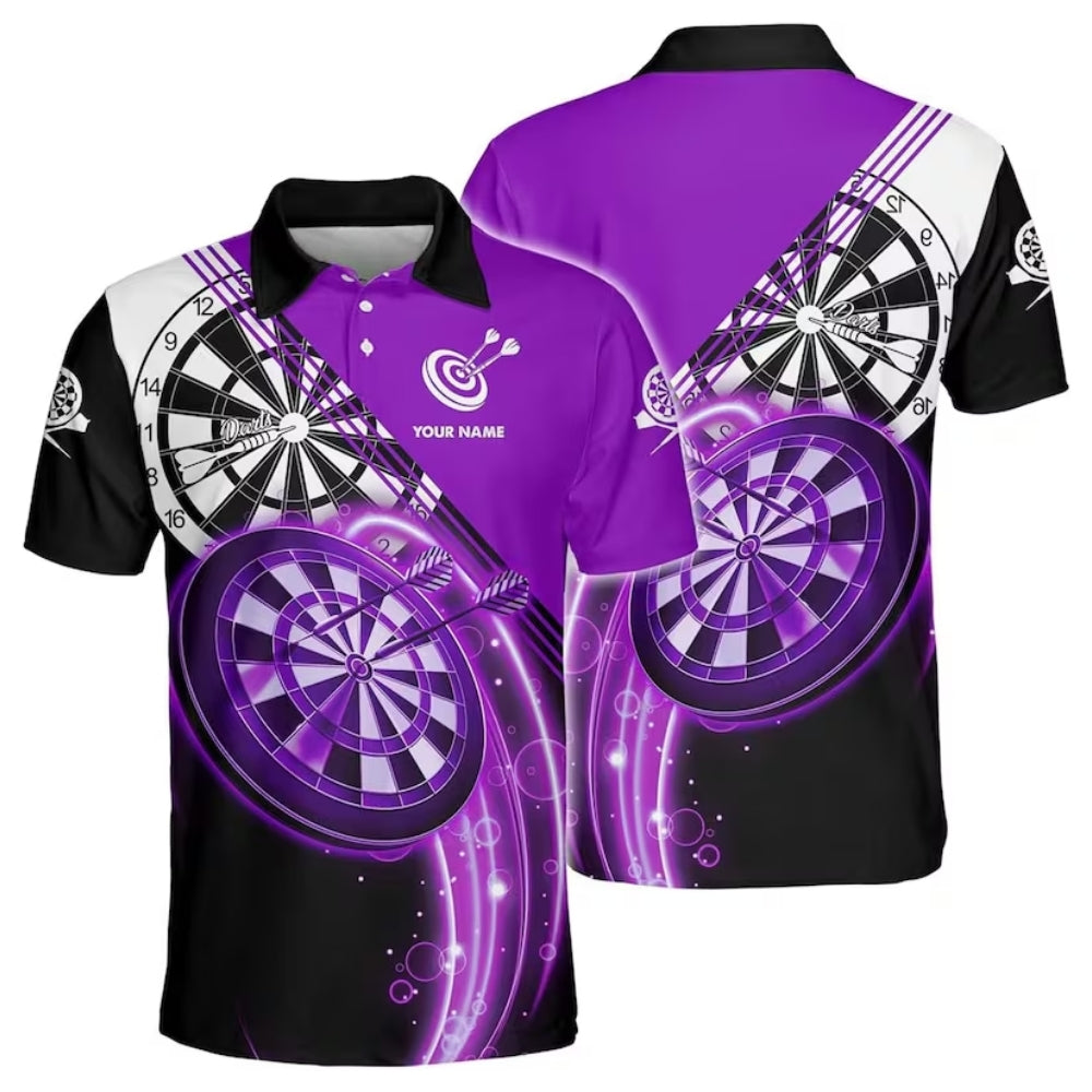 Custom Blue Dartboard Darts Polo Shirt Men, Custom Dart Shirts For Mens DZ0036