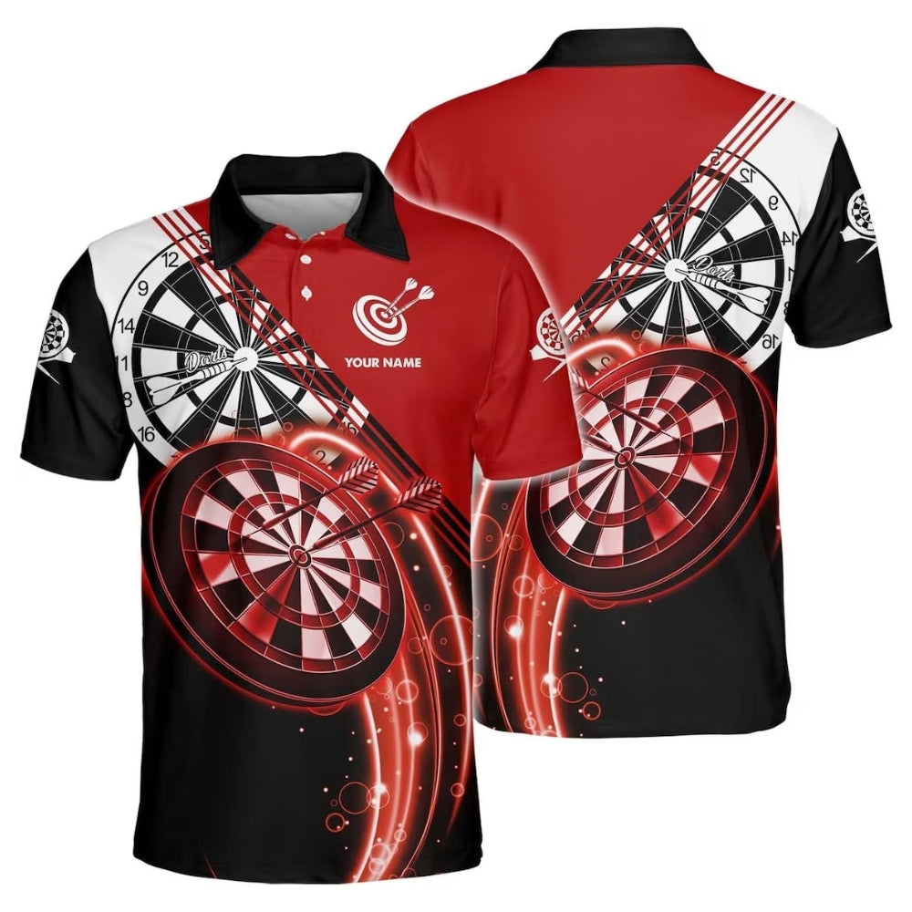 Custom Blue Dartboard Darts Polo Shirt Men, Custom Dart Shirts For Mens DZ0036