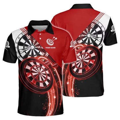 Custom Blue Dartboard Darts Polo Shirt Men, Custom Dart Shirts For Mens DZ0036