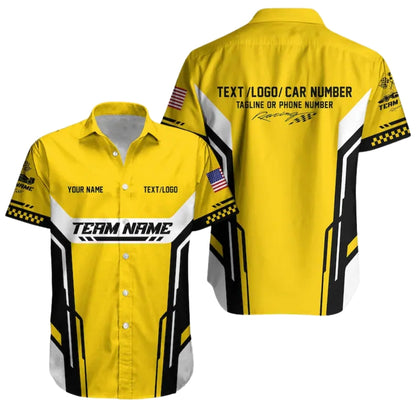 Personalized Racing Car Hawaiian Shirt, Custom Team Race Car Uniform HE0217
