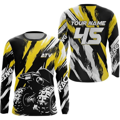 Custom Men's ATV Racing Blue Long Sleeve Jersey, Custom ATV Shirts MZ0018