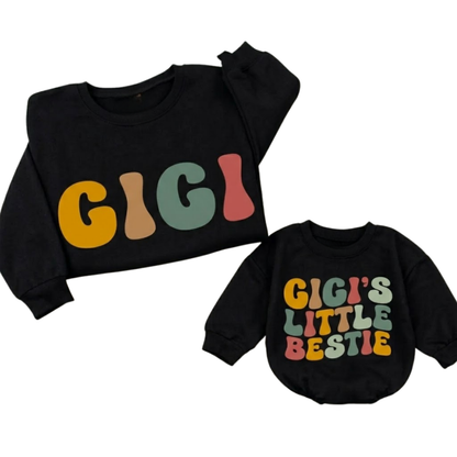Gigi And Gigi's Little Bestie Sweatshirt Matching, Grandma And Baby Sweater ET1673