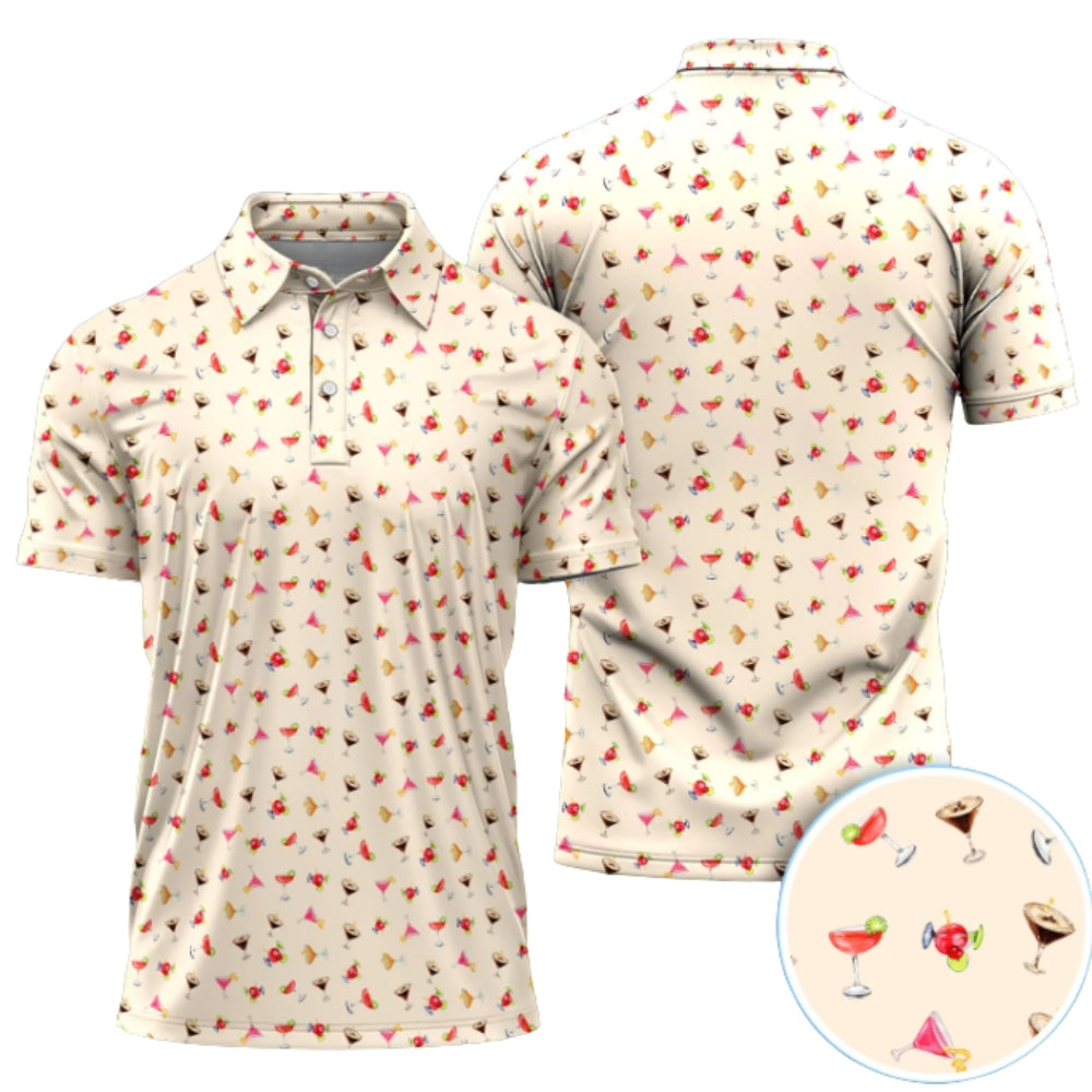 Men's Cocktail Golf Shirt, Cocktail Party Golf Shirts GZ0207