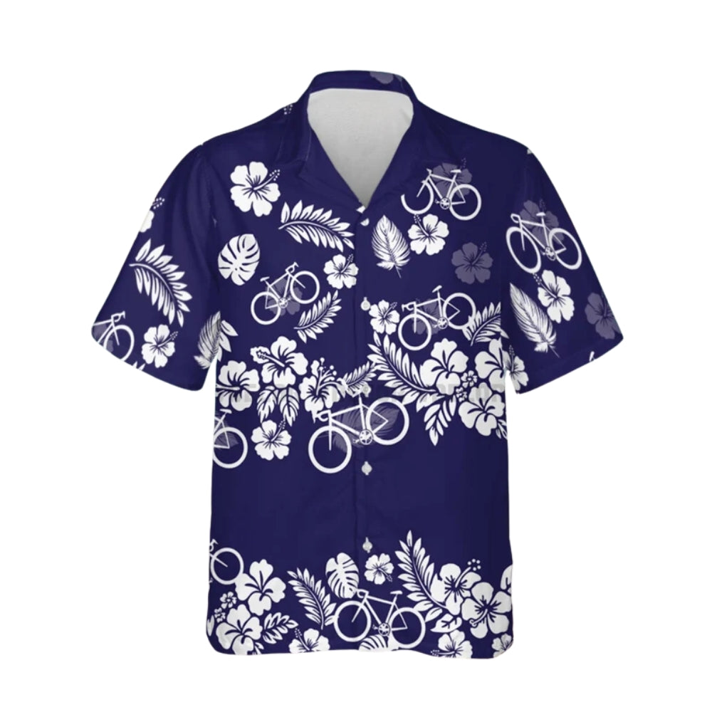 Floral Cycling Hawaiian Shirt Men Women, Cycling Tropical Hawaiian Shirt CE0057