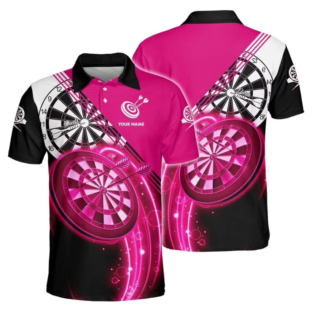 Custom Blue Dartboard Darts Polo Shirt Men, Custom Dart Shirts For Mens DZ0036