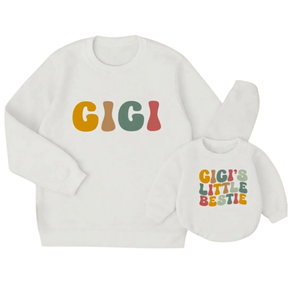 Gigi And Gigi's Little Bestie Sweatshirt Matching, Grandma And Baby Sweater ET1673