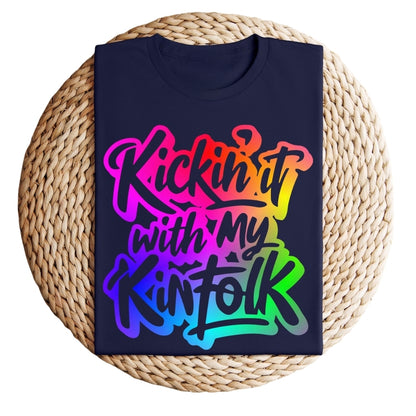 Kickin' It With My Kinfolk Neon Reunion Matching Reunion T Shirts, Funny Family Reunion Shirts ET0432