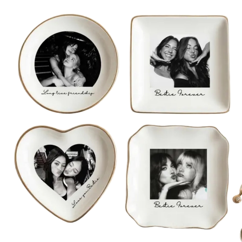 Custom Photo Bridesmaid Ring Dish For Bridal Shower, Personalized Bridal Shower Jewelry Dish WD0242