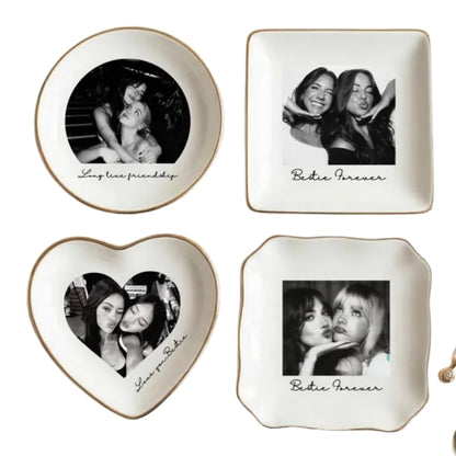 Custom Photo Bridesmaid Ring Dish For Bridal Shower, Personalized Bridal Shower Jewelry Dish WD0242