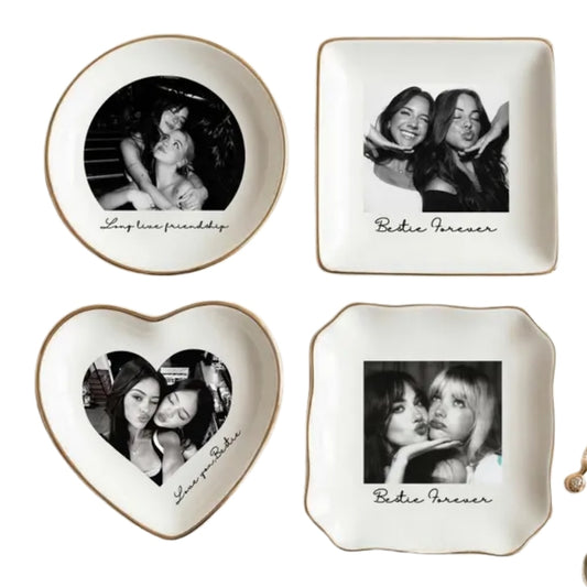 Custom Photo Bridesmaid Ring Dish For Bridal Shower, Personalized Bridal Shower Jewelry Dish WD0242