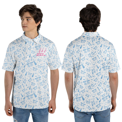Custom Kid Names Men's Best Dad By Par Golf Polo Shirt, Custom Father Day Golf Shirt GE0506