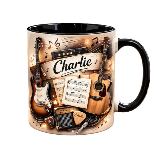 Personalized Guitar Coffee Mug, Custom Guitar Player Mugs ET0062