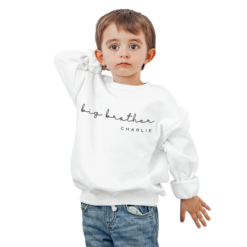 Big Sister Big Brother Custom Name Matching Sweatshirt, Personalized Baby Announcement Sibling Sweatshirt ET1408
