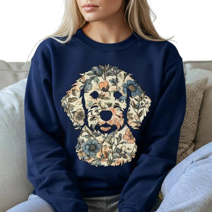 Women's Floral Goldendoodle Sweatshirt, Dog Lover Sweatshirt 2D0812