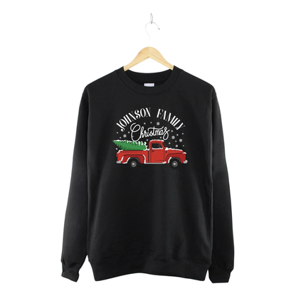 Christmas Truck Custom Family Matching Sweatshirt, Personalized Family Christmas Sweatshirts ET1282