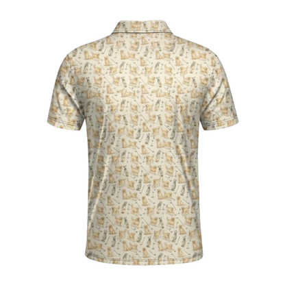 Vintage Golden Retriever Golf Polo Shirt For Men, Golden Retriever Golf Shirts GZ0381
