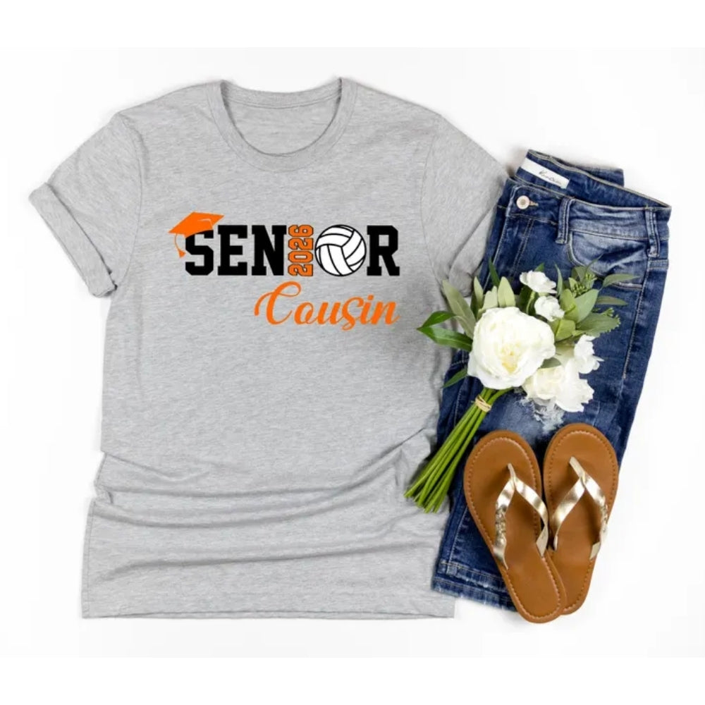 Senior Volleyball Custom Matching Family T Shirts, Personalized Volleyball Grad Night Shirts For Family ET0502