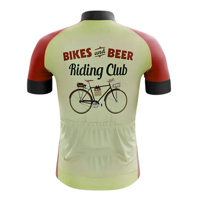 Bike And Beer Riding Club Cycling Short Sleeve Jersey Mens, Beer Cycling Jersey CG0832