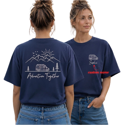 Personalized Adventure Together Matching Family T Shirts, Custom Camping Family Shirts ET1234