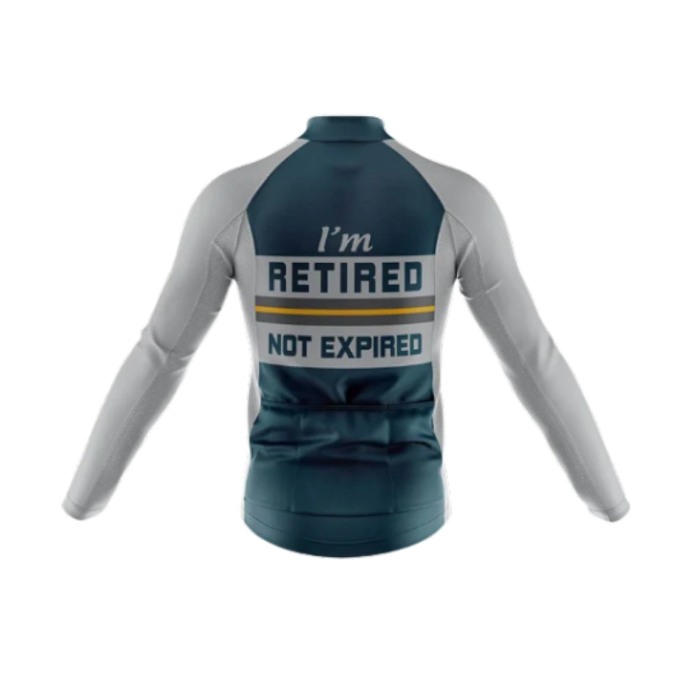 I'm Retired Not Expired Long Sleeve Cycling Jersey Mens, Funny Retrirement Cycling Jerseys CG0715