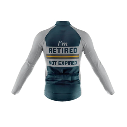 I'm Retired Not Expired Long Sleeve Cycling Jersey Mens, Funny Retrirement Cycling Jerseys CG0715