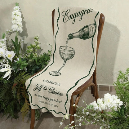They're Engaged Personalized Fabric Welcome Banner, Custom Engagement Party Welcome Signs WD0399