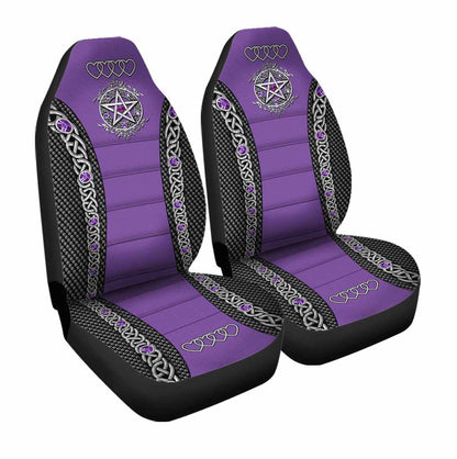 3D All Over Print Purple Front Car Seat Cover Witch Pentagram Seat Covers SO0301