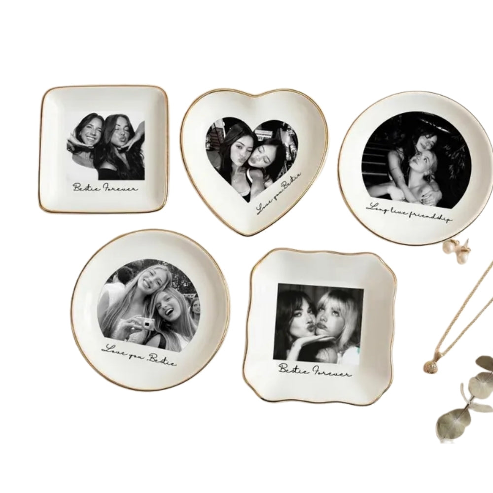 Custom Photo Bridesmaid Ring Dish For Bridal Shower, Personalized Bridal Shower Jewelry Dish WD0242
