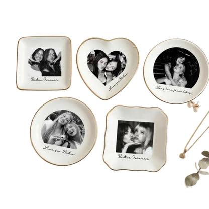 Custom Photo Bridesmaid Ring Dish For Bridal Shower, Personalized Bridal Shower Jewelry Dish WD0242