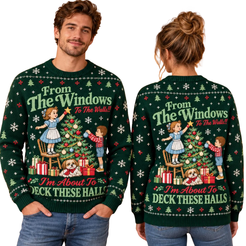 From The Windows To The Walls Retro Ugly Christmas Sweatshirt For Men Women, Funny Christmas Sweatshirt 2D1094