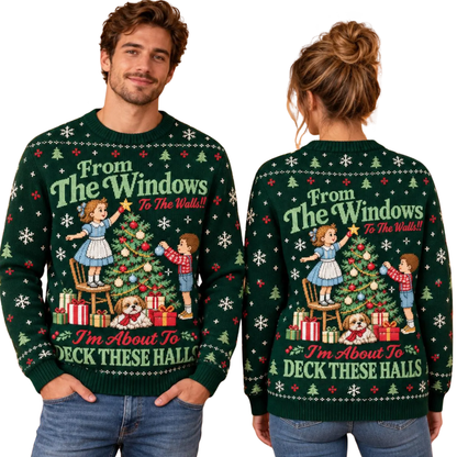 From The Windows To The Walls Retro Ugly Christmas Sweatshirt For Men Women, Funny Christmas Sweatshirt 2D1094