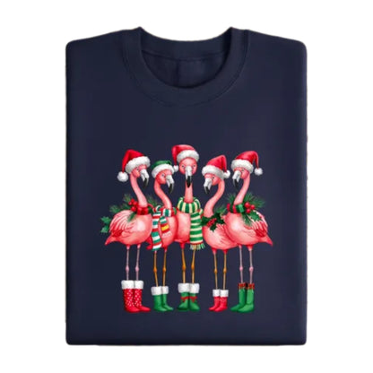 Flamingo Christmas Sweatshirt For Women, Flamingo Merry Christmas Sweatshirt 2D0624