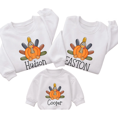 Custom Thanksgiving Family Sweatshirt With Name, Personalized Family Thanksgiving Sweatshirt ET1674