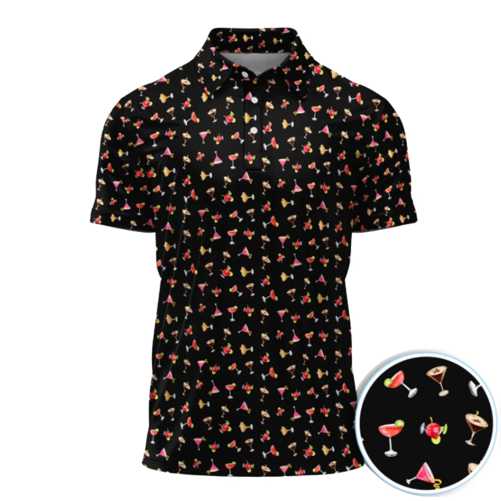 Men's Cocktail Golf Shirt, Cocktail Party Golf Shirts GZ0207