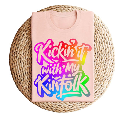 Kickin' It With My Kinfolk Neon Reunion Matching Reunion T Shirts, Funny Family Reunion Shirts ET0432