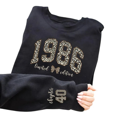1986 Limited Edition Leopard Birthday Sweatshirt For Women, Custom 40th Birthday Sweatshirts 2D0938