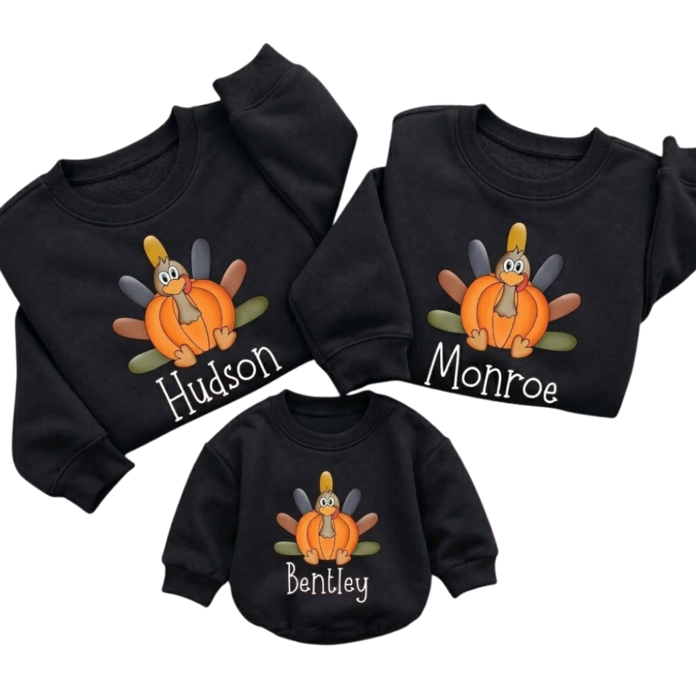 Custom Thanksgiving Family Sweatshirt With Name, Personalized Family Thanksgiving Sweatshirt ET1674