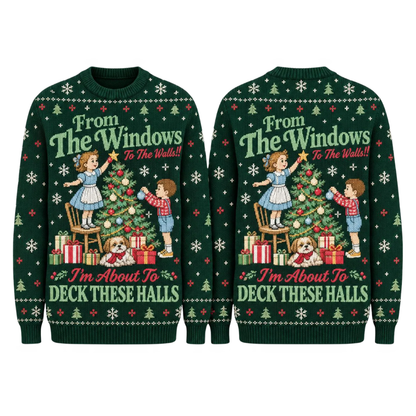 From The Windows To The Walls Retro Ugly Christmas Sweatshirt For Men Women, Funny Christmas Sweatshirt 2D1094