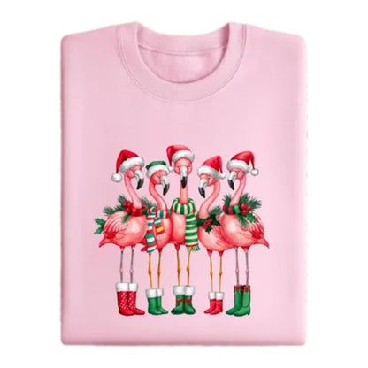 Flamingo Christmas Sweatshirt For Women, Flamingo Merry Christmas Sweatshirt 2D0624