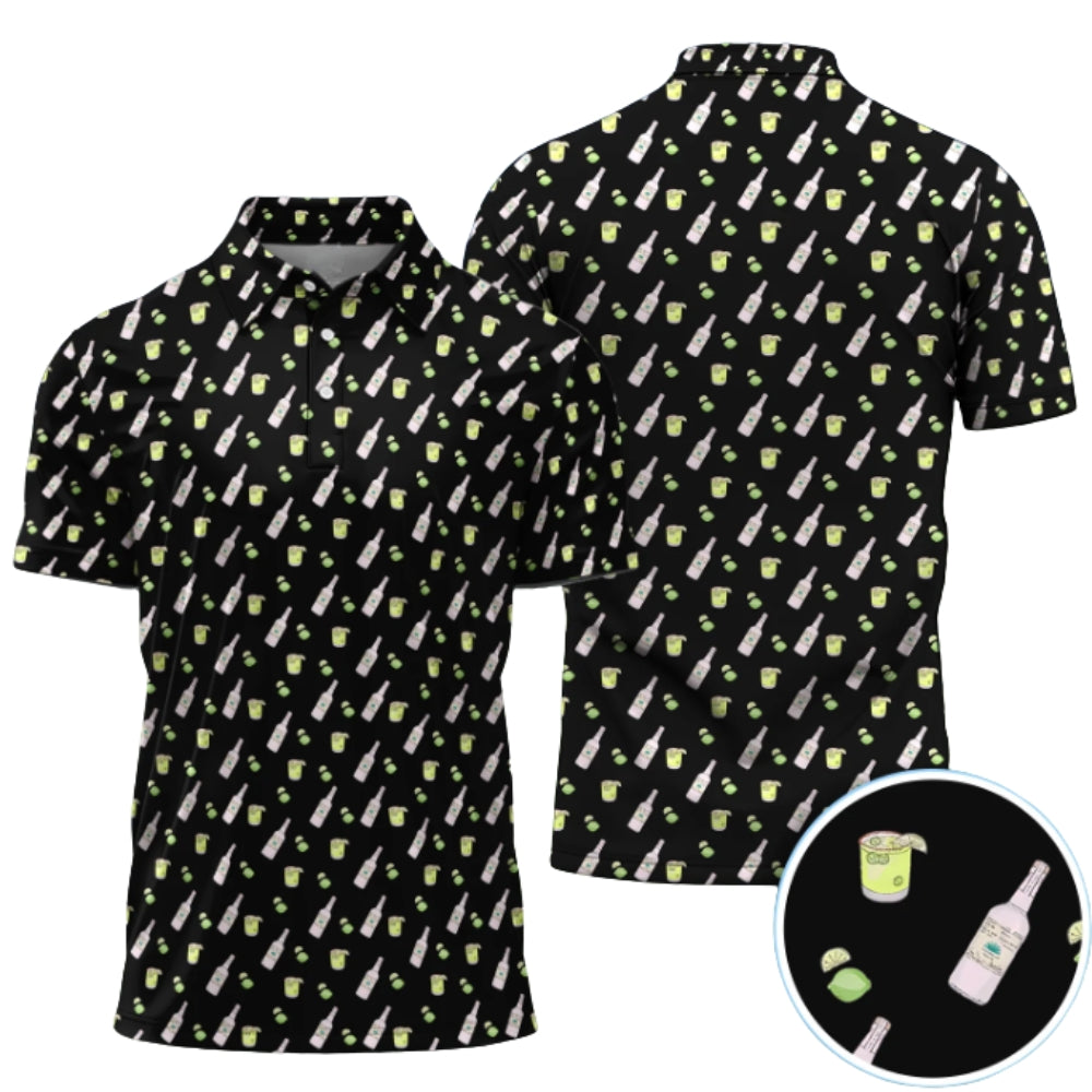Tequila Lime Golf Polo Shirt Mens, Cocktail Tequila Golf Shirts GZ0208
