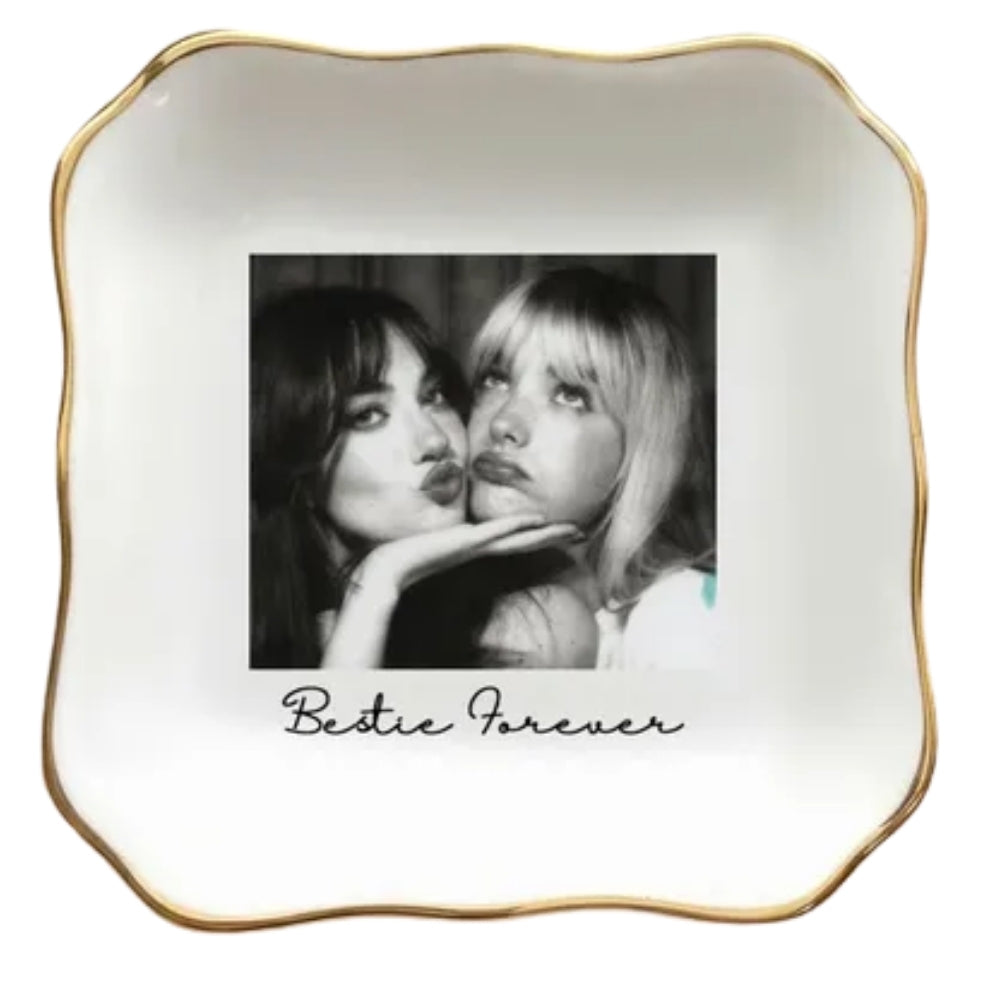 Custom Photo Bridesmaid Ring Dish For Bridal Shower, Personalized Bridal Shower Jewelry Dish WD0242