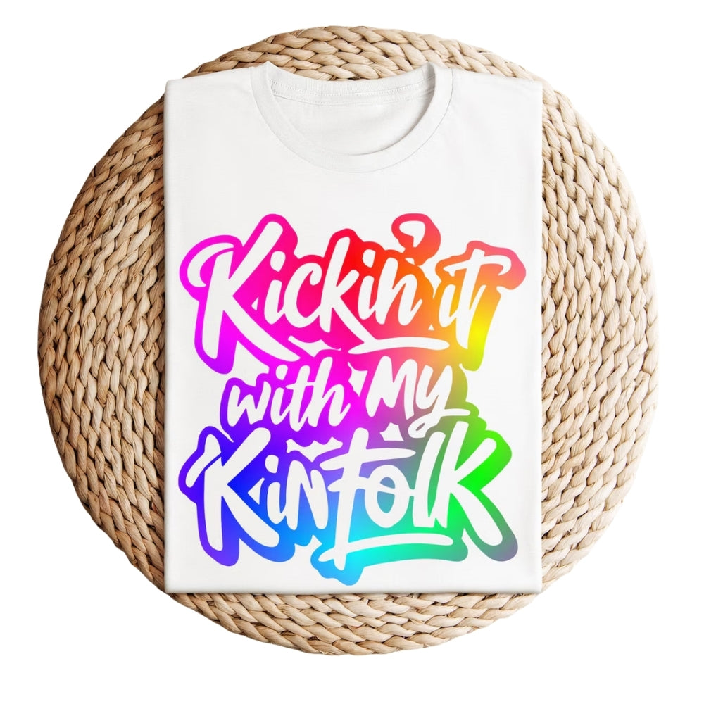 Kickin' It With My Kinfolk Neon Reunion Matching Reunion T Shirts, Funny Family Reunion Shirts ET0432