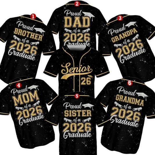 Custom Matching Senior Family Baseball Jersey, Personalized Graduation Matching Baseball Shirts For Family ET0711