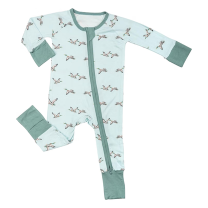 Mallard Duck Baby Convertible Zipper Romper, Duck Baby Convertible Romper BB0417